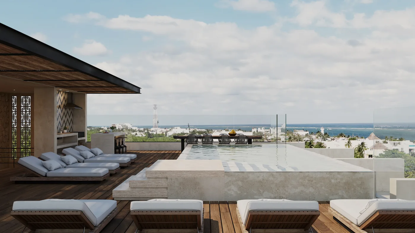 Cancun rooftop amenity view for foreign buyer neighborhood research